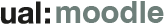 UAL logo aligned with the text moodle.